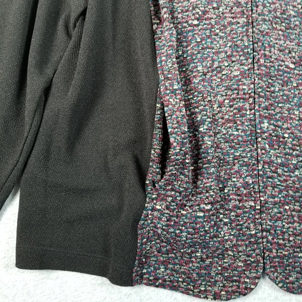 Maggie Barnes Jacket Womens 1X Multicolor Abstract Textured Long Sleeve Full Zip